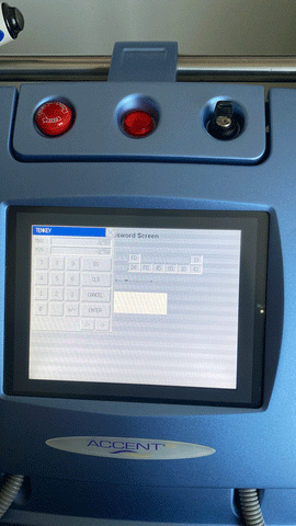 Picture of the screen for 2008 Alma Accent XL Laser Machine