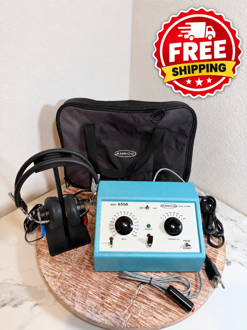 Ambco 650A Portable Screening Audiometer w/ NEW Calibration Certificate