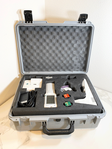 Picture of the Abbott i-STAT 1 300 Handheld Clinical Blood Hematology Analyzer inside a case