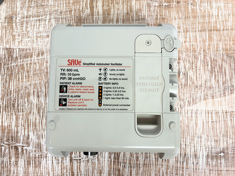 Picture of the AutoMedx SAVe Simplified Automated Ventilator