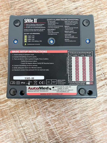 Picture of the Automedx SAVe II Simplified Automated Ventilator