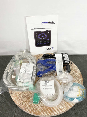 Picture of the accessories for Automedx SAVe II Simplified Automated Ventilator