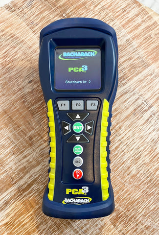 Picture of Bacharach PCA3 Portable Combustion Gas Emissions Analyzer screen