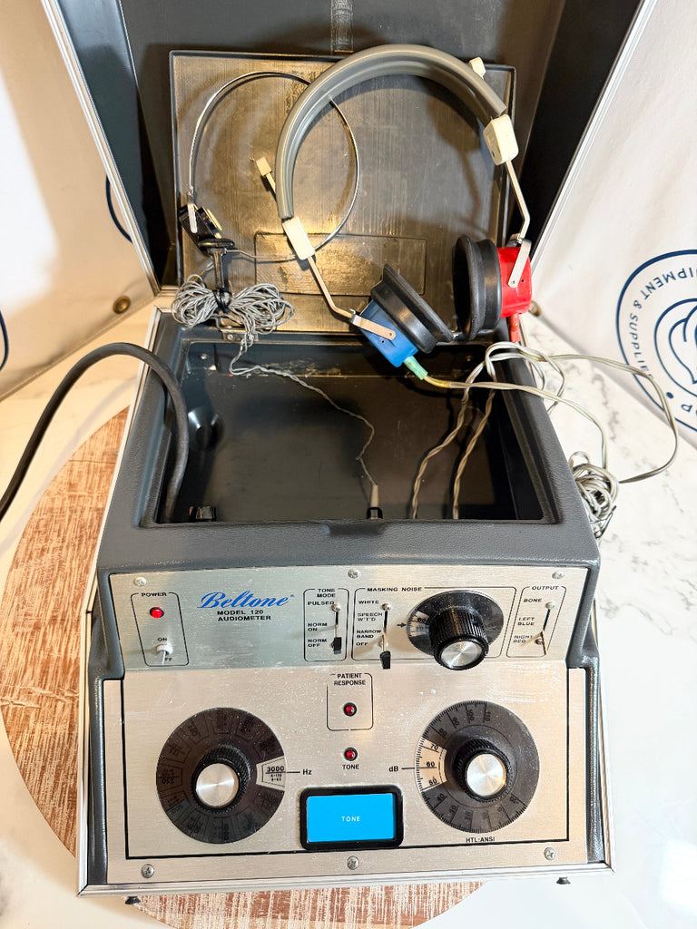 Beltone 120 Audiometer with knobs and headphones