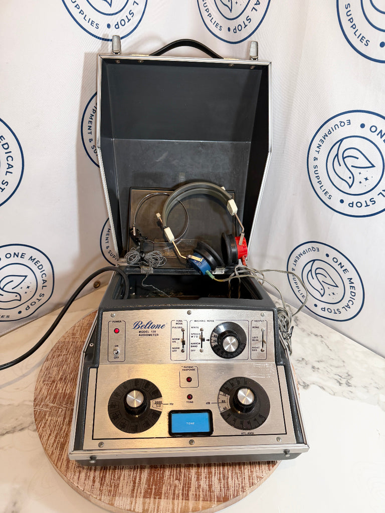  Beltone 120 Audiometer with headphones and control panel