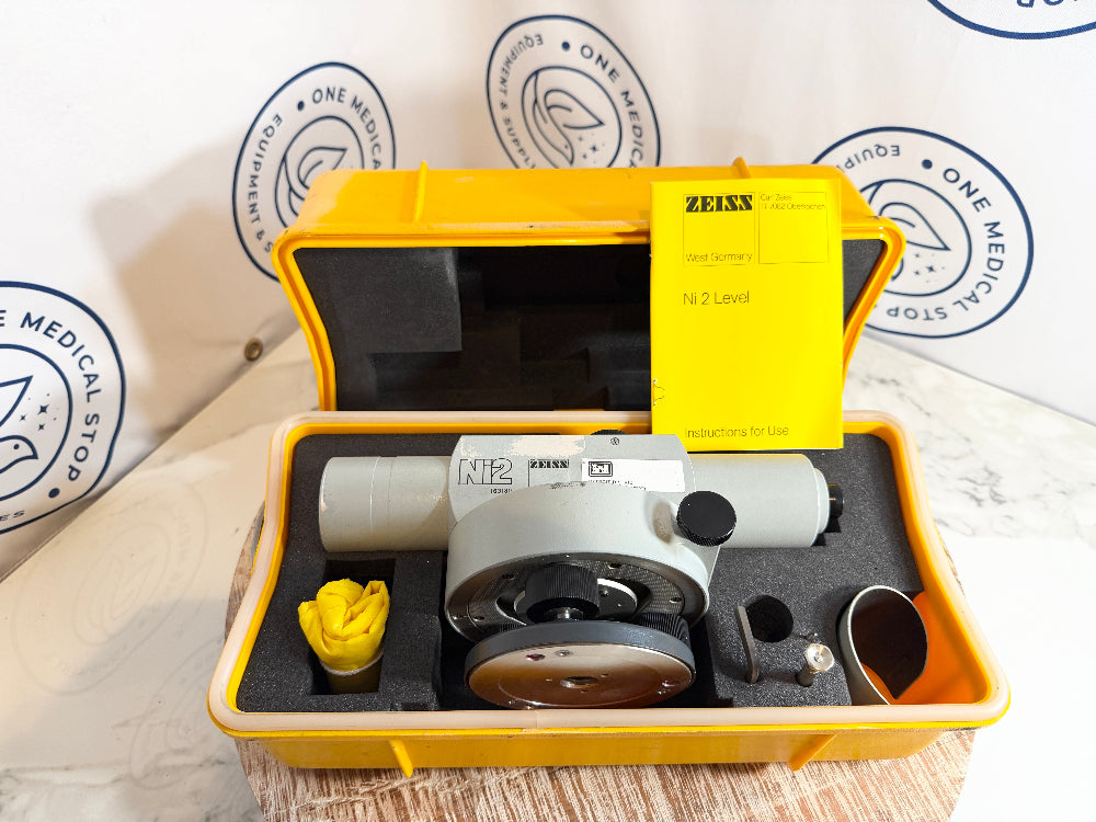 ZEISS medical device in a yellow case with a yellow label 