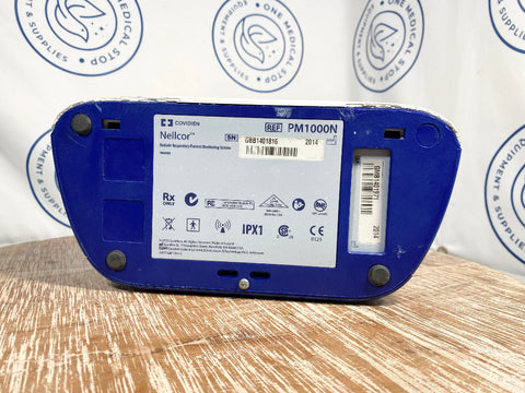 Picture of Covidien Nellcor PM1000N Respiratory Monitor bottom with label