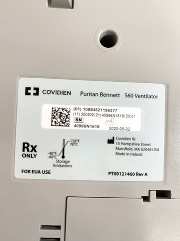 Label picture of Covidien Puritan Bennett 560 Ventilator