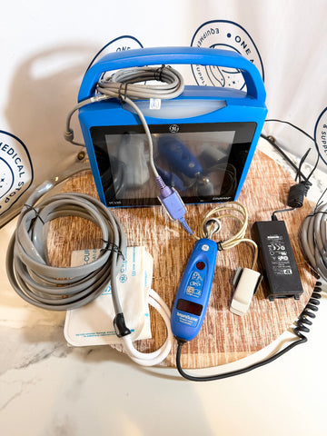 GE Carescape Dinamap VC150 Vital Signs Monitor device with cables.