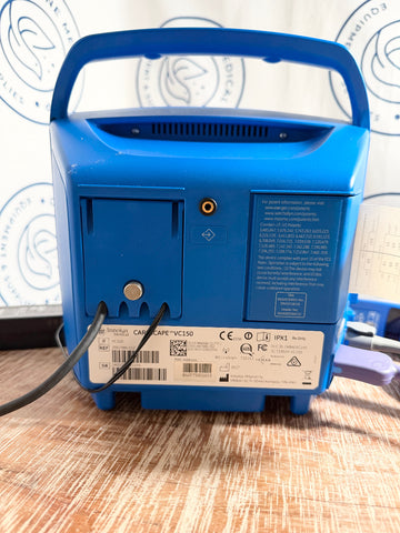 Blue GE Carescape Dinamap VC150 Vital Signs Monitor back side with label