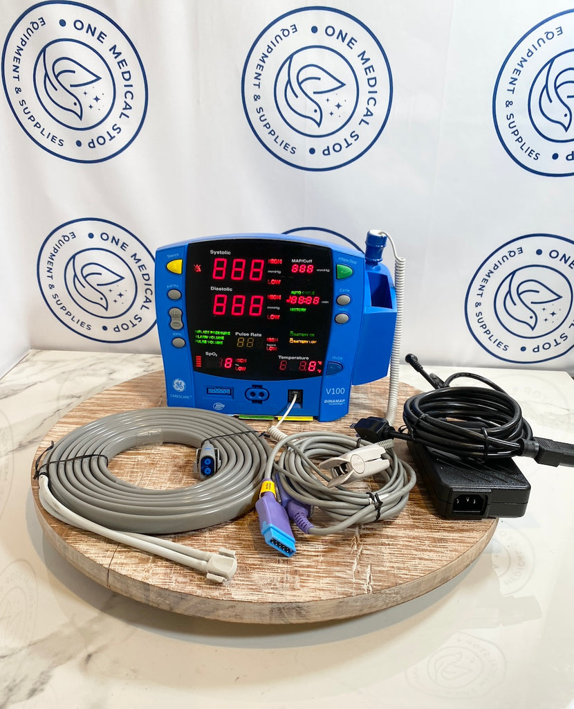 Picture of GE Dinamap Carescape V100 Patient Monitor with accessories