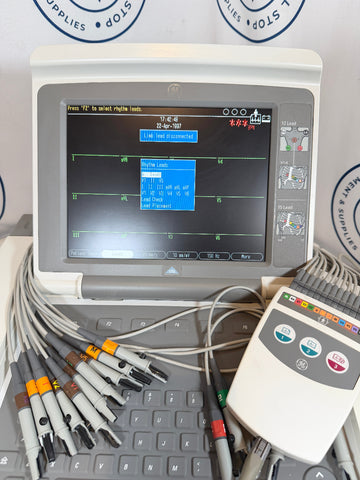 Picture of GE Mac 5500 HD ECG / EKG Machine with screen turn on