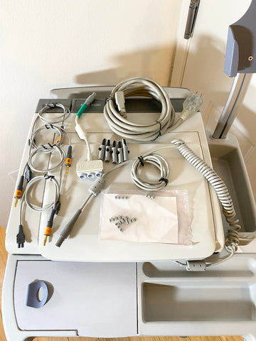 GE Medical MAC 5500 EKG Machine with various cables and probes