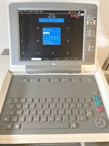 GE Medical MAC 5500 EKG Machine with screen and keyboard