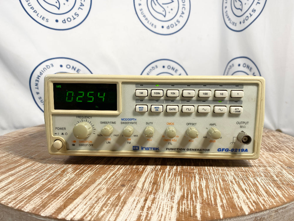 GW INSTEK GFG-8219A Function Generator on a wooden surface