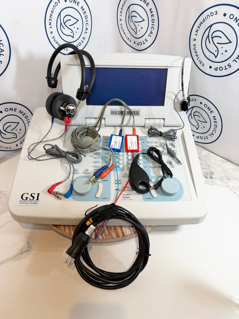 Picture of  Grason-Stadler GSI 61 Clinical Audiometer with power cord and accessories
