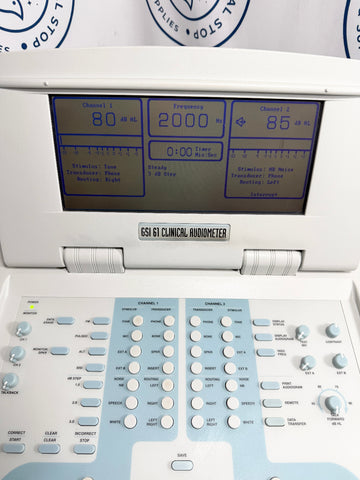 Grason-Stadler GSI 61 Clinical Audiometer with digital display and control buttons 