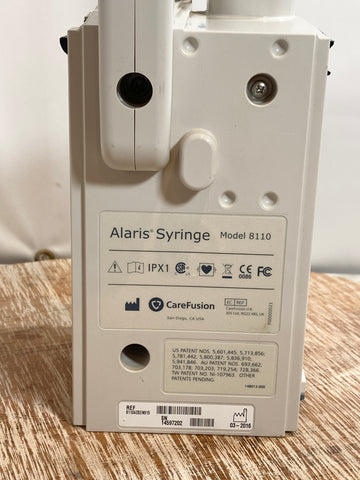 Back picture of the Alaris Syringe Module 8110 Care Fusion