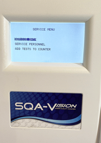 Picture of the screen for MES SQA-VISION Sperm Quality Analyzer 