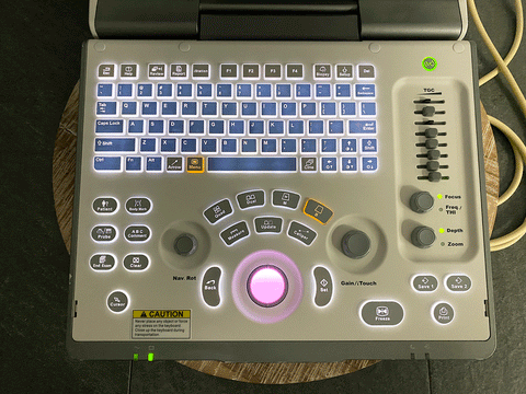 Picture of the keyboard for the Mindray DP-50 Digital Ultrasound System with 75L38EA Linear Transducer 