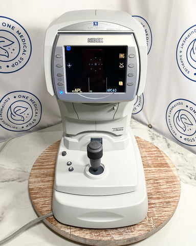 Picture of Nidek NT-510 NCT Non Contact Tonometer front view with screen on