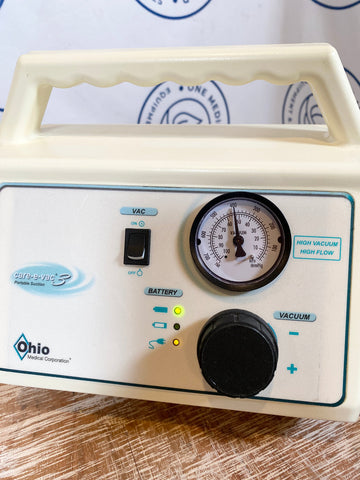 Picture of Ohio Medical Care-e-Vac 3 Portable Suction reading screen