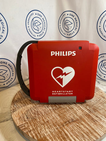 Red Philips heart defibrillator box