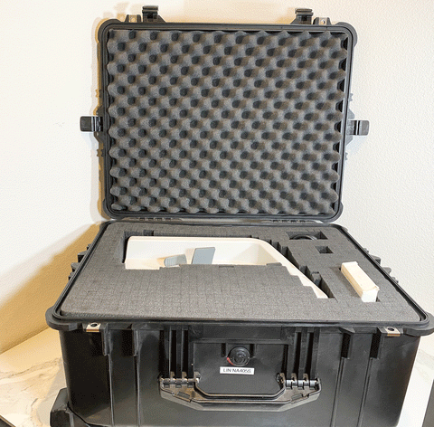 Picture of the Reichert Lenscheck Advanced Logic Lensometer Model # 12621 Rev: C Autolensometer in the hard case