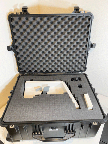 Picture of the Reichert Lenscheck Advanced Logic Lensometer Model # 12621 Rev: C Autolensometer inside a hard case