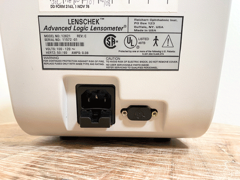 Lable for Reichert Lenscheck Advanced Logic Lensometer Model # 12621 Rev: C Autolensometer