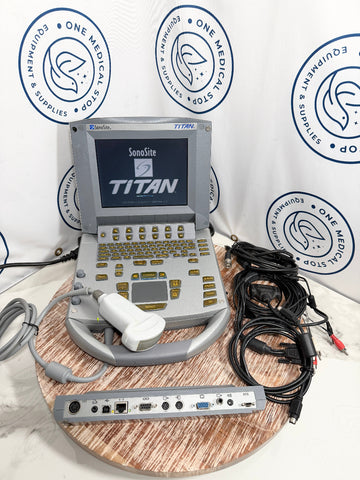 SonoSite Titan ultrasound machine on a wooden platform