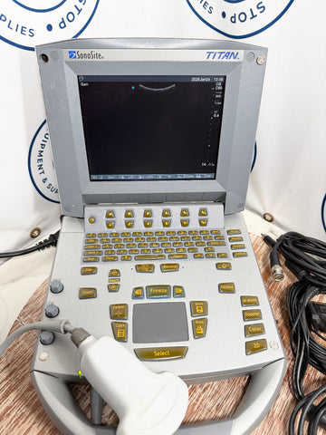 Sonosite Titan Ultrasound machine on a wooden surface