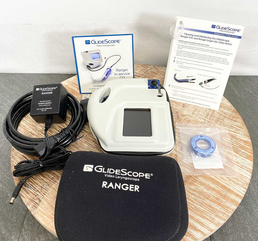 Picture of the Verathon GlideScope Ranger Video Laryngoscope Monitor with Power cord and case
