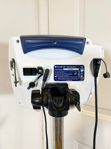GlideScope medical device back view with manufacture label