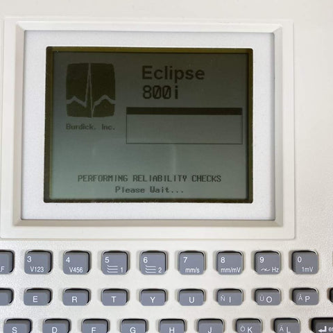 Picture of the front screen for Burdick Eclipse 800 EKG Machine