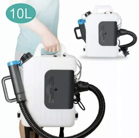 Picture of the person carrying a Electric Backpack Disinfectant ULV Cold Fogger Machine Sanitizer Sprayer 