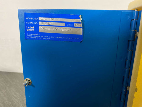 Picture of the label placed onGC Ovenless Gas Calibration Generator 2301-110