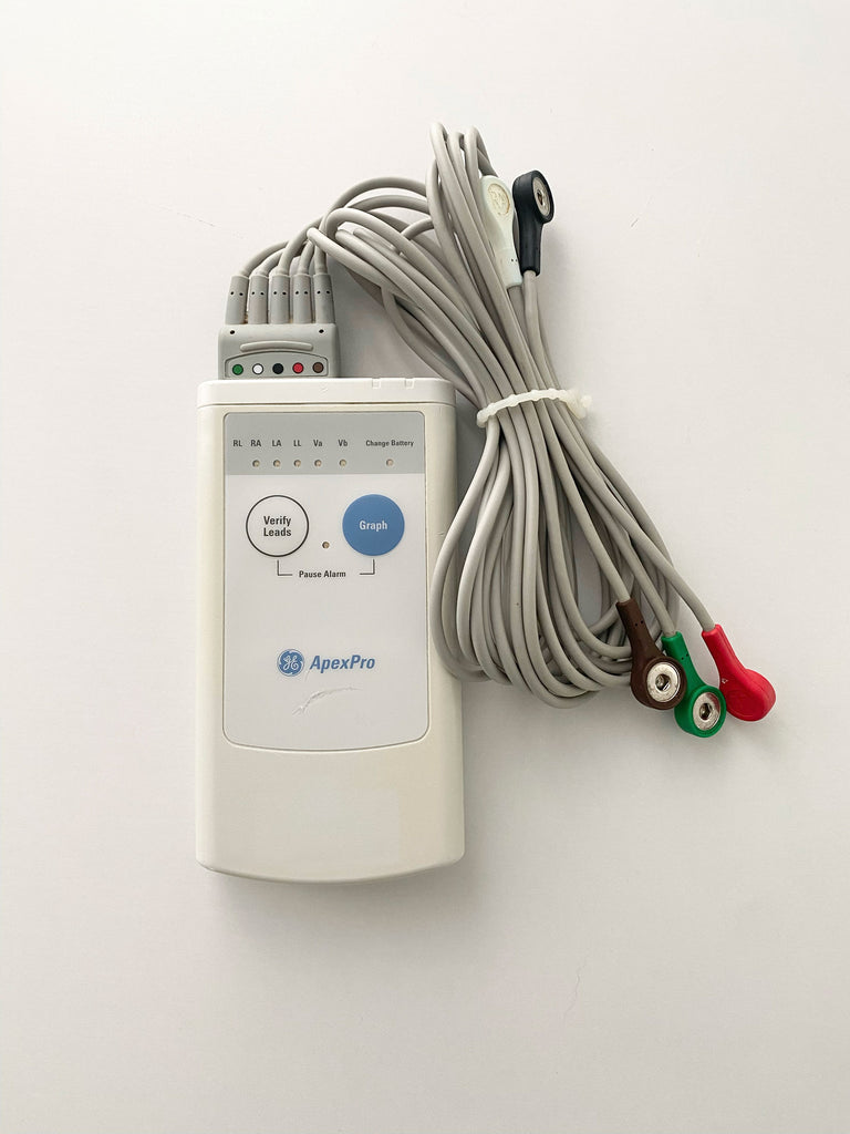 Picture of the GE ApexPro ECG Telemetry Transmitter With Leads