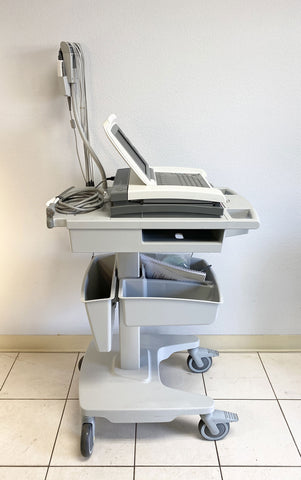 Side picture for GE Mac 5500HD EKG Machine with Rolling Cart