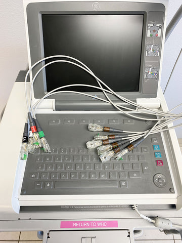 Picture of the keyboard for GE Mac 5500HD EKG Machine with Rolling Cart