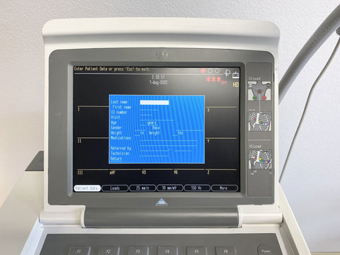 Picture of the monitor for GE Mac 5500HD EKG Machine with Rolling Cart