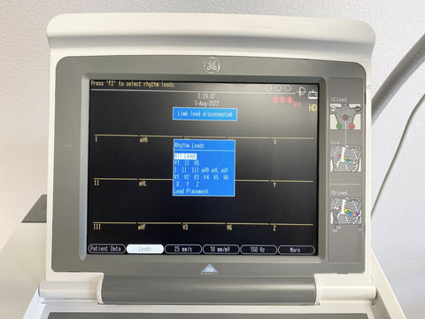 Picture of the monitor for GE Mac 5500HD EKG Machine with Rolling Cart