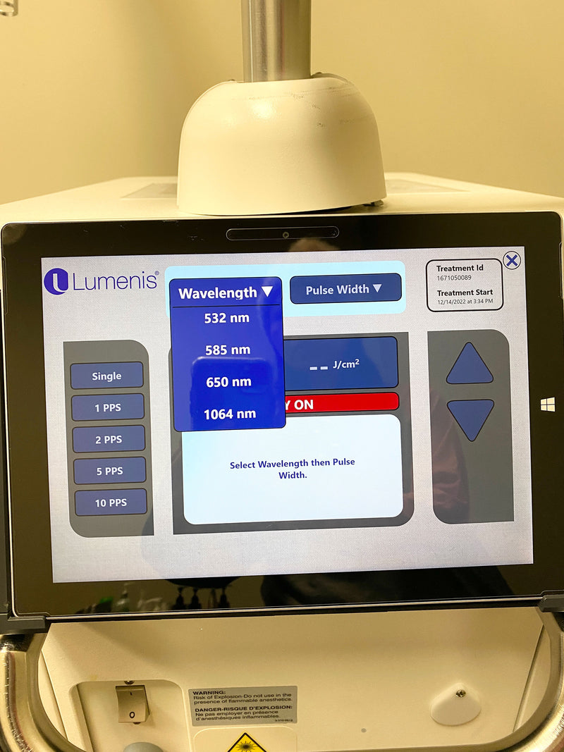 Picture of the screen for Lumenis PiQo4 Laser Tattoo Removal