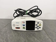 Front picture for Masimo Rad 87 Pulse Oximeter Patient Monitor with a power cord placed on top 