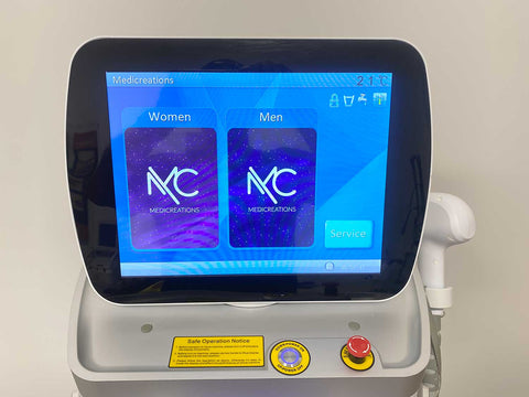 Picture of the screen for Medicreations MediDiode Professional Laser Hair Removal Machine