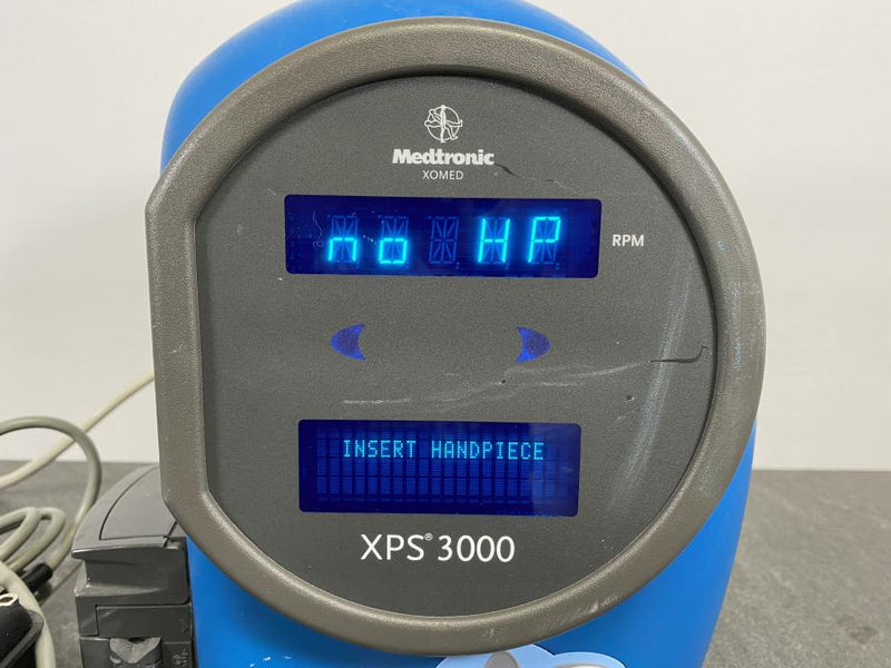 Picture of the screen for Medtronic XOMED XPS 3000 Irrigation Console with power on