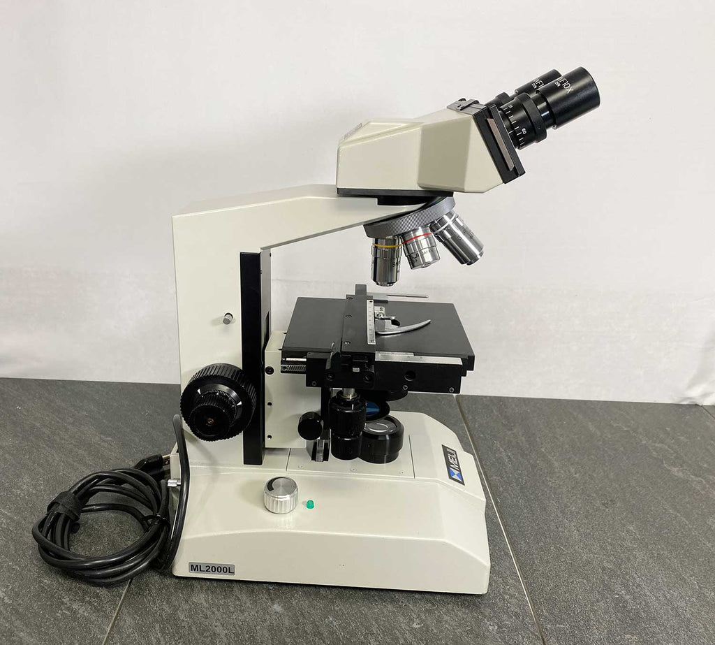 Side picture for Meiji ML2000 Binocular Compound Phase Contrast Laboratory Microscope