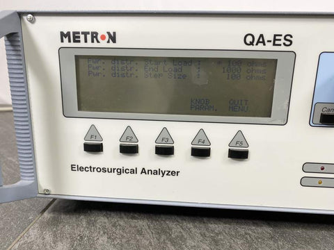 Picture of the screen for Metron QA-ES Electrosurgical Analyzer 