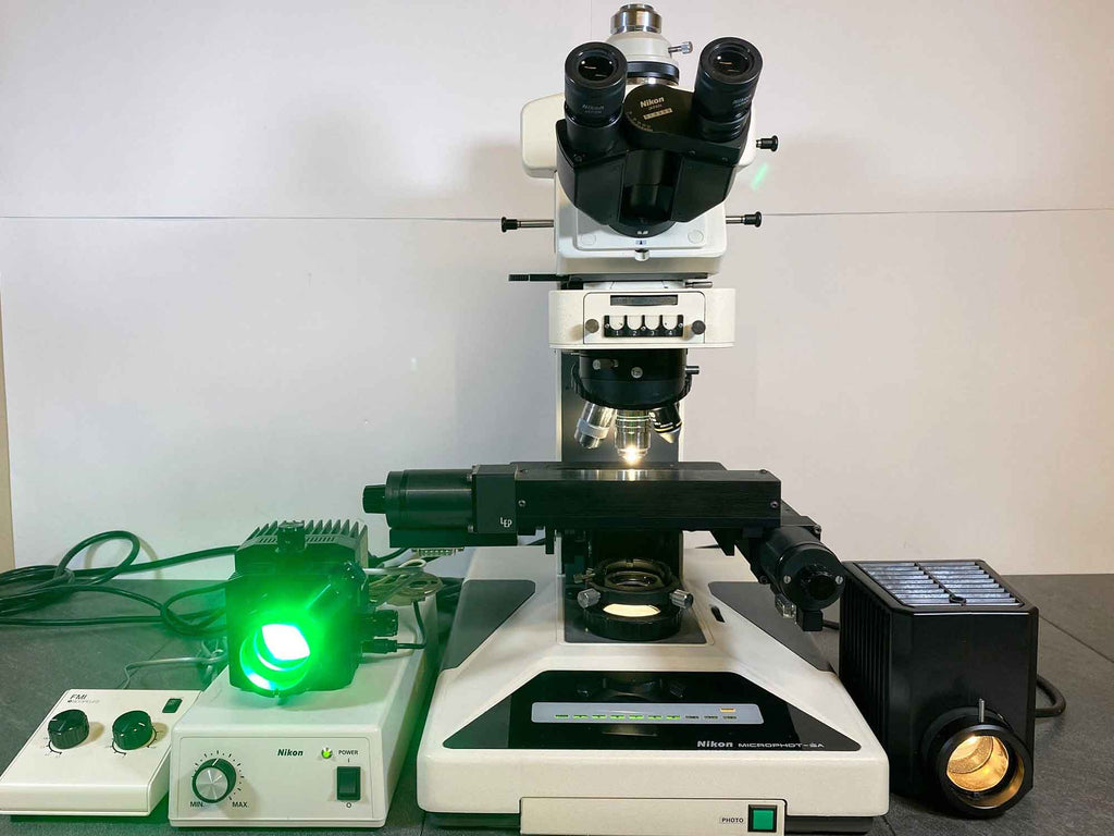 Nikon Microphot-SA Microscope, With a Power Supply, Scopeled and Accessories