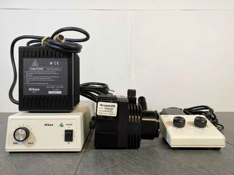 Nikon Microphot-SA Microscope, With a Power Supply, Scopeled and Accessories